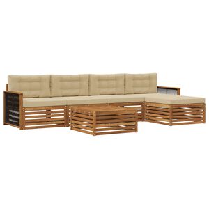 vidaXL Ensemble de canap&eacute;s d'ext&eacute;rieur 6 pc Naturel et Beige