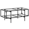 vidaXL Table basse avec dessus en verre transparent 98,5x50x45cm acier