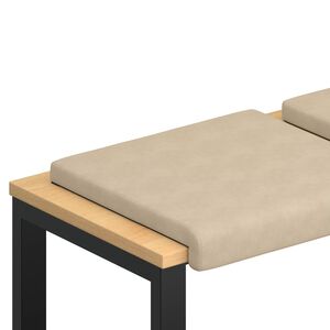 vidaXL Coussin de banc 2 pc Microfibre Cr&egrave;me Profondeur 35 cm
