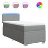 vidaXL Sommier &agrave; lattes de lit avec matelas gris clair 80x200 cm tissu