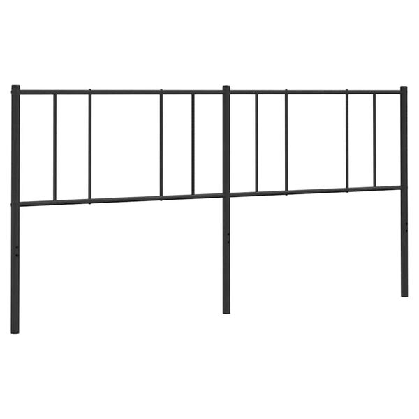 vidaXL T&ecirc;te de lit de remplacement m&eacute;tal noir 180 cm