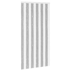 vidaXL Rideau anti-insectes en chenille Gris et blanc 100 x 200 cm