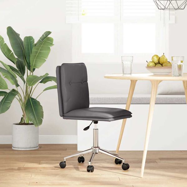 vidaXL Chaise de salle &agrave; manger Gris Similicuir