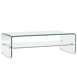 vidaXL Table basse Clair 98x45x31 cm Verre tremp&eacute;