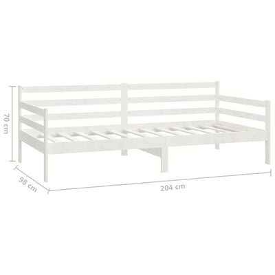 vidaXL Lit Blanc Bois de pin massif 90x200 cm