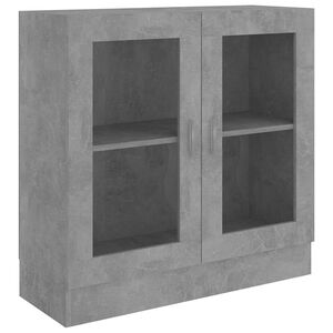 vidaXL Armoire &agrave; vitrine Gris b&eacute;ton 82,5x30,5x80 cm Bois d'ing&eacute;nierie