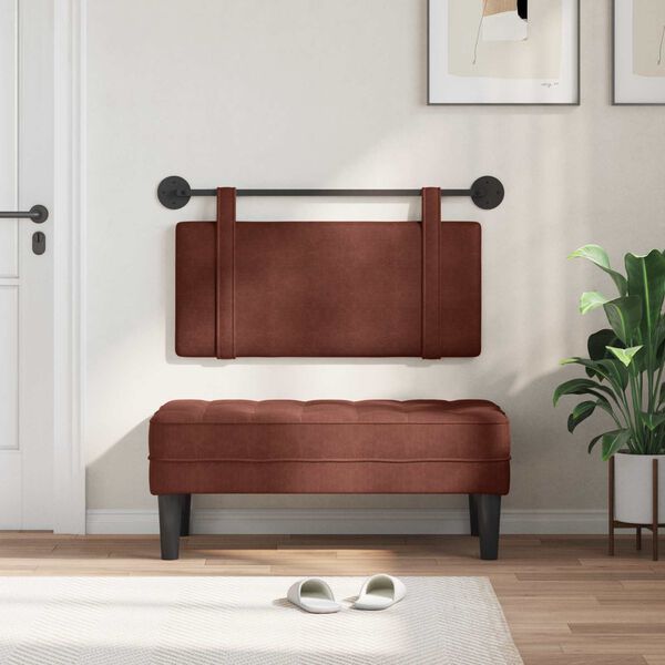 vidaXL T&ecirc;te de lit suspendue Brun Brillant 90 x 55 x 5 cm PU antique