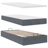 vidaXL Cadre de lit ottoman avec matelas gris fonc&eacute; 200x200 cm velours
