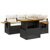 vidaXL Salon de jardin 5 pcs avec coussins noir r&eacute;sine tress&eacute;e