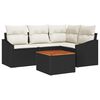 vidaXL Ensemble de canap&eacute; de jardin avec coussin 5 pcs Noir polyrotin