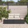 vidaXL Canap&eacute; de jardin Noir 184 x 62 x 85cm polyrotin