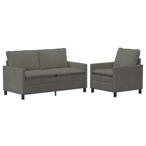 vidaXL Ensemble de Canap&eacute;s 2 pc Gris clair Tissu