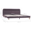 vidaXL Cadre de lit avec LED sans matelas taupe tissu 160x200 cm