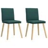 vidaXL Chaises à manger lot de 2 vert foncé tissu