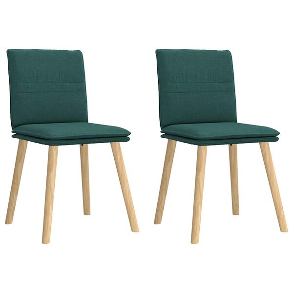 vidaXL Chaises à manger lot de 2 vert foncé tissu