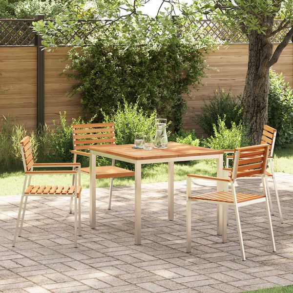vidaXL Ensemble de salle &agrave; manger pour jardin 5 pcs Marron