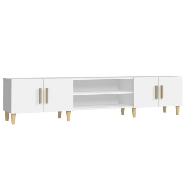 vidaXL Meuble TV Blanc 180x31,5x40 cm Bois d'ingénierie