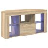vidaXL Meuble TV LED d'Angle 100 x 40 x 50 cm Ch&ecirc;ne Sonoma