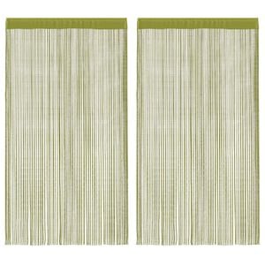 vidaXL Rideau en fils 2 pcs 100 x 250 cm Vert