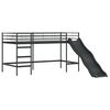 vidaXL Lit mezzanine pour enfants Noir 99,5 x 200 cm M&eacute;tал