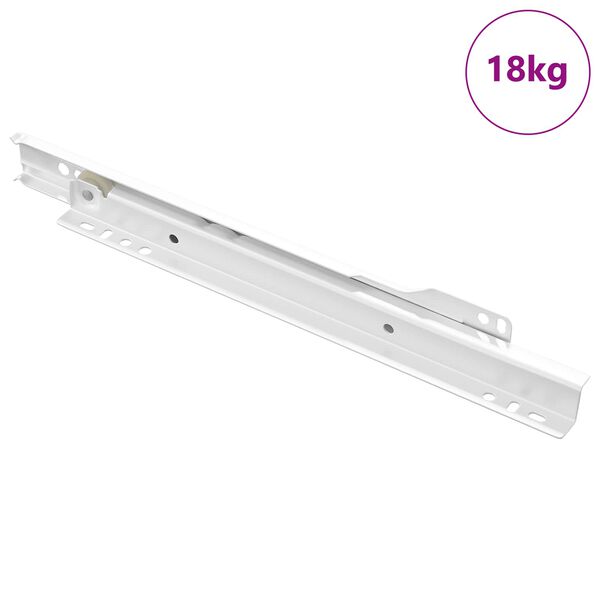 vidaXL Glissi&egrave;re de tiroir 87 pcs Blanc Acier