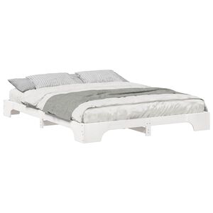 vidaXL Cadre de lit Blanc 160 x 210 cm Pin massif