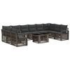 vidaXL Ensemble de canap&eacute; de jardin 11 pc Gris et Gris fonc&eacute; polyrotin