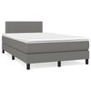 vidaXL Sommier &agrave; lattes de lit avec matelas Gris fonc&eacute; 120x200cm Tissu
