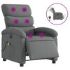 vidaXL Fauteuil inclinable de massage &eacute;lectrique gris fonc&eacute; tissu