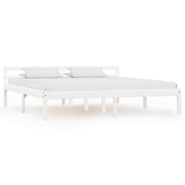 vidaXL Cadre de lit sans matelas blanc bois de pin massif 160x200 cm
