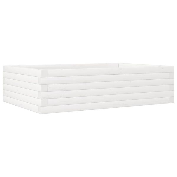 vidaXL Jardini&egrave;re blanc 90x60x23 cm bois de pin massif
