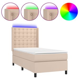 vidaXL Sommier &agrave; lattes de lit matelas LED Cappuccino 80x200cm