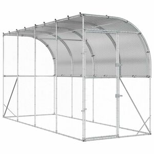 vidaXL Poulailler contre le mur Argent&eacute; 600 x 150 x 215 cm