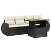 vidaXL Salon de jardin 5 pcs avec coussins noir r&eacute;sine tress&eacute;e