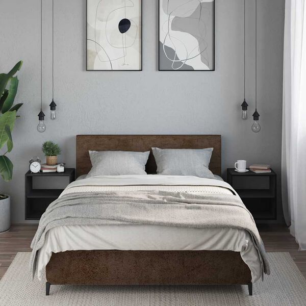 vidaXL Tables de chevet murales 2 pcs noir 40x31x39,5 cm