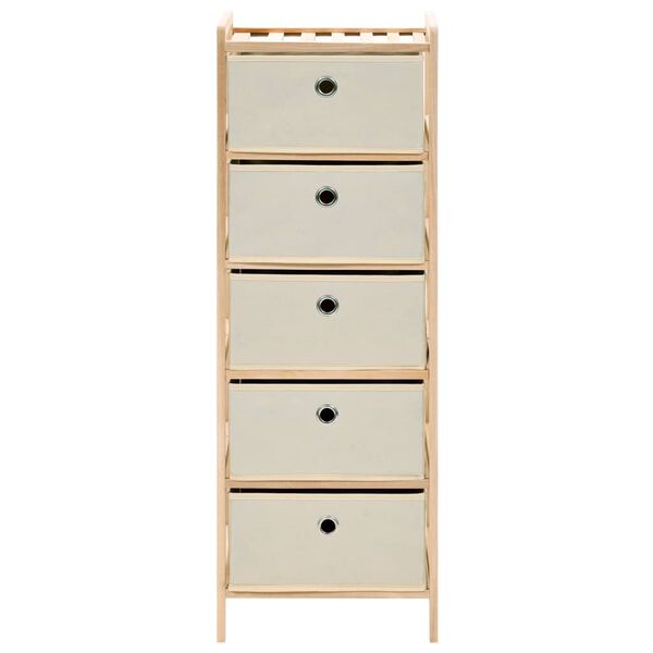 vidaXL &Eacute;tag&egrave;res de rangement avec 5 paniers en tissu 2 pcs beige c&egrave;dre