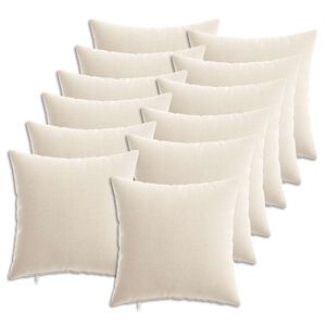 vidaXL Coussin 12 pc HEERLEN Cr&egrave;me 40 x 40 cm Tissu Chenille