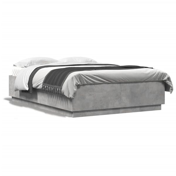 vidaXL Cadre de lit sans matelas gris b&eacute;ton 140x200 cm