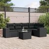 vidaXL Salon de jardin 6 pcs avec coussins noir r&eacute;sine tress&eacute;e