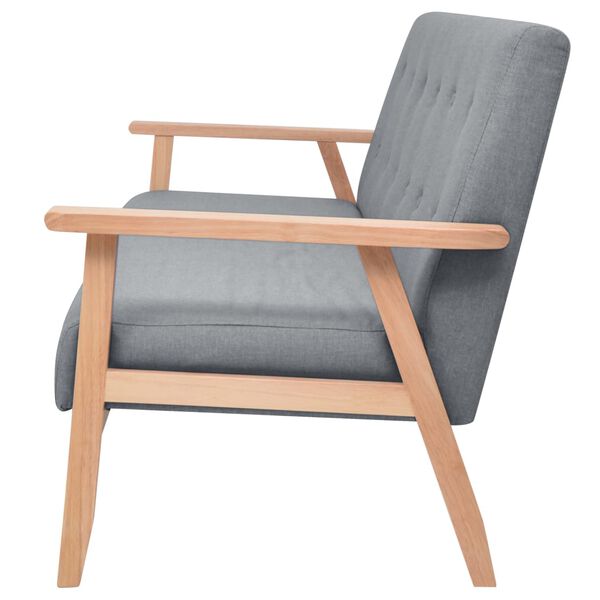 vidaXL Canapé à 3 places Tissu Gris clair
