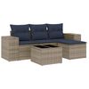 vidaXL Ensemble de canap&eacute; de jardin 5 pcs avec coussins gris r&eacute;sine tress&eacute;e