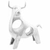 vidaXL Sculpture de taureau Argent&eacute; 22 x 9,5 x 34 cm Aluminium