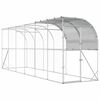 vidaXL Poulailler contre le mur Argent&eacute; 600 x 100 x 215 cm