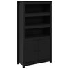 vidaXL Buffet haut Noir 80x35x154 cm Bois massif de pin