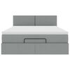 vidaXL Lit ottoman avec matelas gris clair 140x190 cm tissu