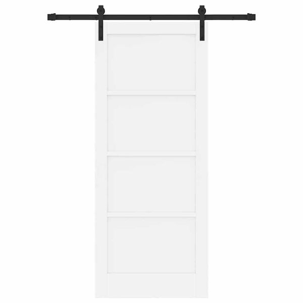 vidaXL Porte coulissante Blanc 83 x 202 cm Pin massif