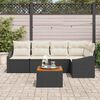 vidaXL Ensemble de canap&eacute; de jardin 6 pcs Noir et blanc