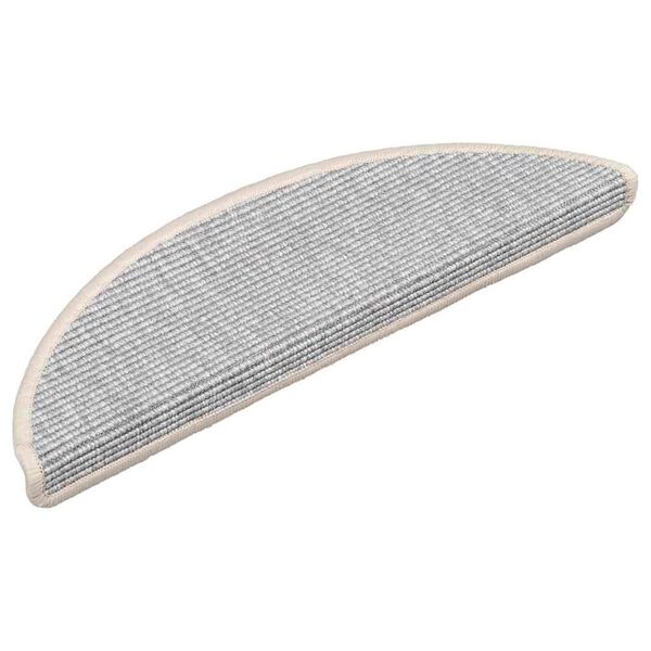 vidaXL Tapis d'escalier 15 pièces 56 x 17 x 3 cm Argent Demi-rond