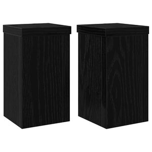 vidaXL Support de Plante 2 pcs Chêne noir 10 x 10 x 18 cm