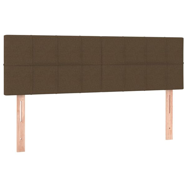 vidaXL T&ecirc;tes de lit Marron fonc&eacute; 144 x 5 x 78/88 cm Tissu